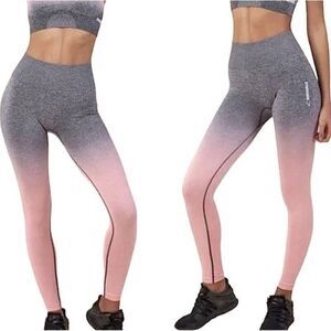 Gymshark ombré adapt seamless grey pink compression leggings size small